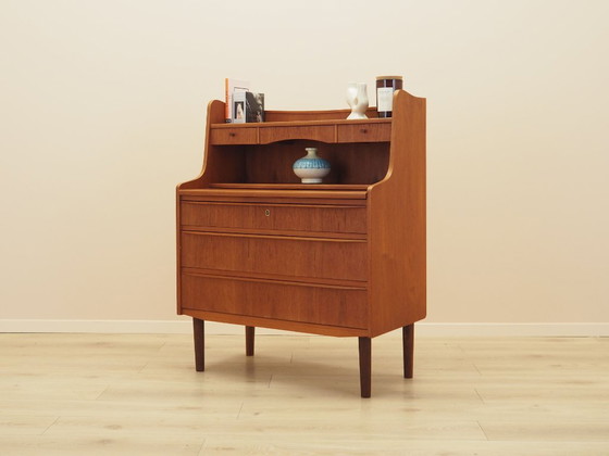 Danish Teak Secretary Desk with Hutch and Pull-Out Writing Surface, 1970s – Storage cabinet, Wood (photo 4 of 17)