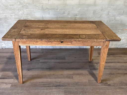 Authentic Farm Table With 1 Drawer