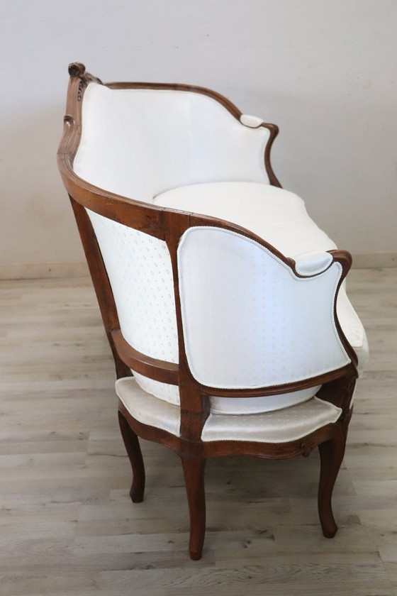 Image 1 of Canapé ancien en noyer, Italie, fin du XIXe siècle