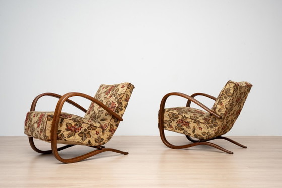 Paire de Fauteuils Art Déco H269 par Jindřich Halabala, Tchécoslovaquie, années 1930 – Thonet, Wood (photo 7 of 17)