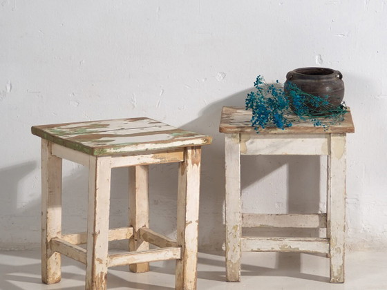 Antique white coffee tables (c.1920). Set of 2 pieces #4 – Dining tables, Rustic (photo 2 of 10)