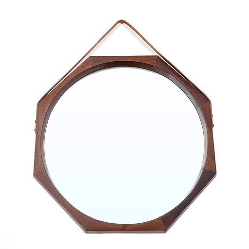 Octagonal mirror with teak frame, 1960s