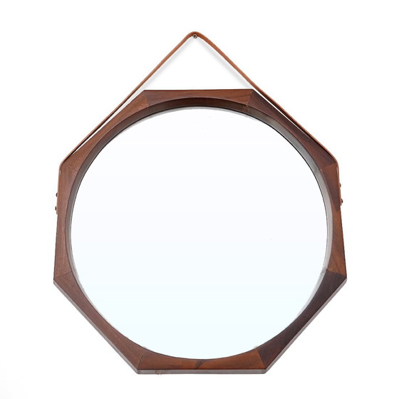 Image 1 of Octagonal mirror with teak frame, 1960s
