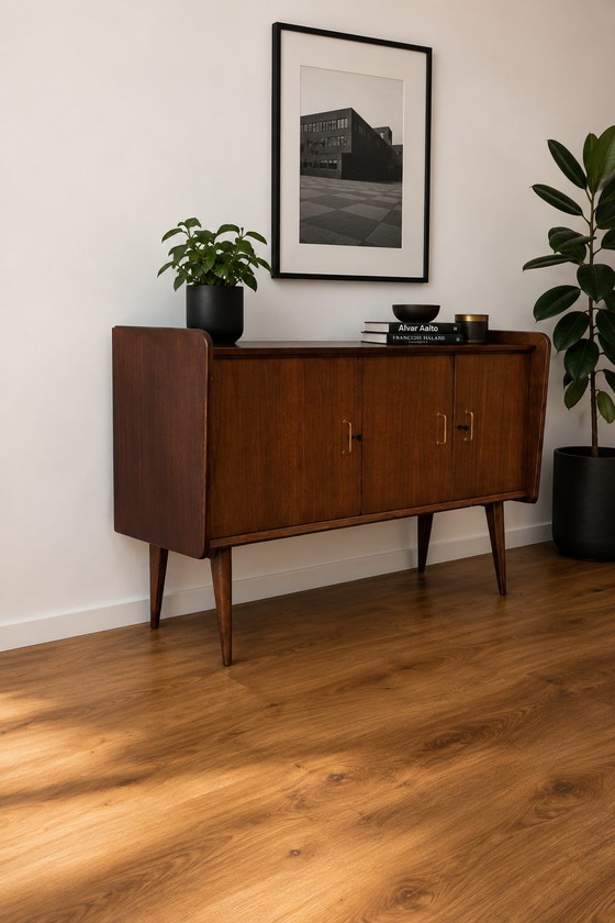 SAM dressoir, vintage Scandinavisch design – Wood, Brass (photo 3 of 5)
