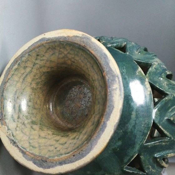 Image 1 of Tarro de cerámica japonés Kishu Ware con marca de agua de Sufo Kangawa