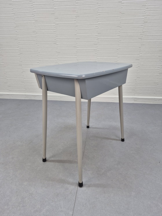 Vintage Bedside Table/Side Table with Drawer, 1950s. – Metal, Wood (photo 6 of 13)