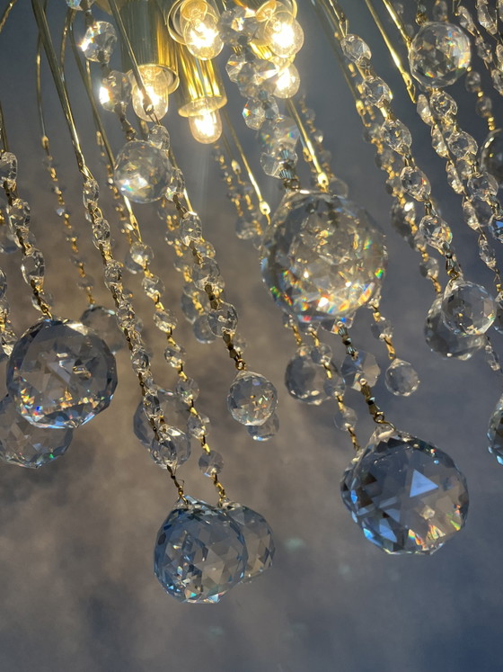 Vintage Swarovski Crystal Chandelier Pendant Lamp – Gold (photo 8 of 10)