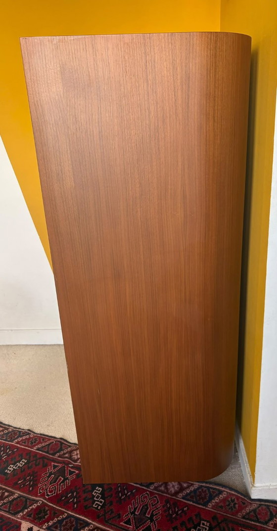 Armadio contenitore con scrivania a ribalta, beige e legno, Cinna, Armadi contenitori, MDF, Modern (foto 5 di 6)