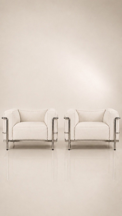2 chauffeuses LC3 de Le Corbusier