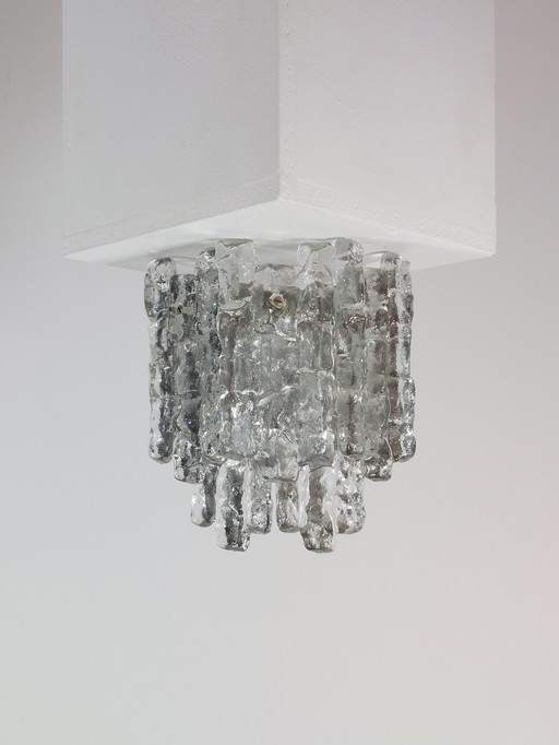 Pair of Magnificent Ice Glass Sconces Designed by J.T.Kalmar for Franken KG (Austria | 1960)