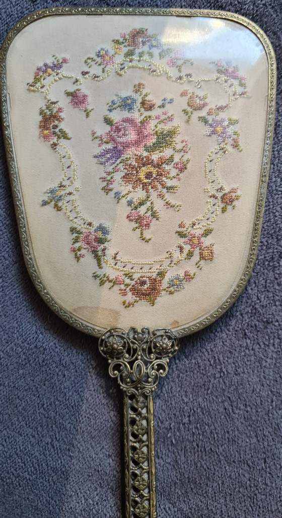 Vintage styling set with petit point embroidery – Bedroom accessories, Glass, Metal (photo 4 of 8)