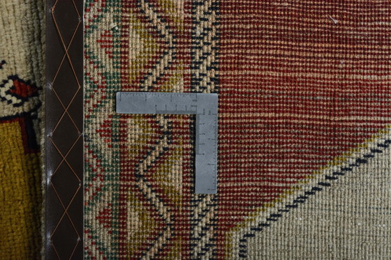 Image 1 of Handgeknüpfter Gabbeh Nomadenteppich – 226 x 133 cm – Naturtöne & Senfgelb – Unikat aus reiner Wolle