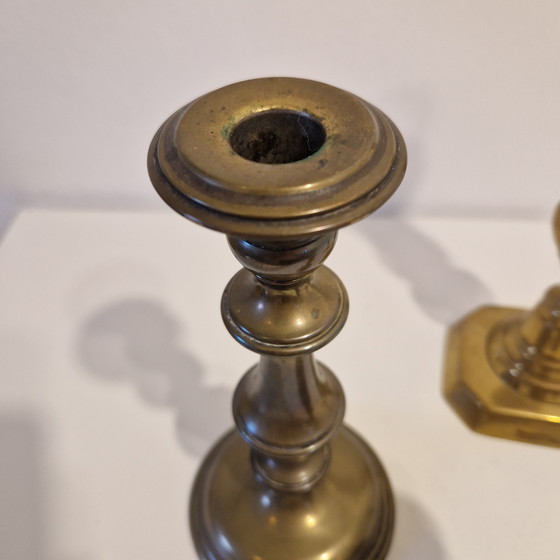Image 1 of Set di candelieri vintage in ottone e rame