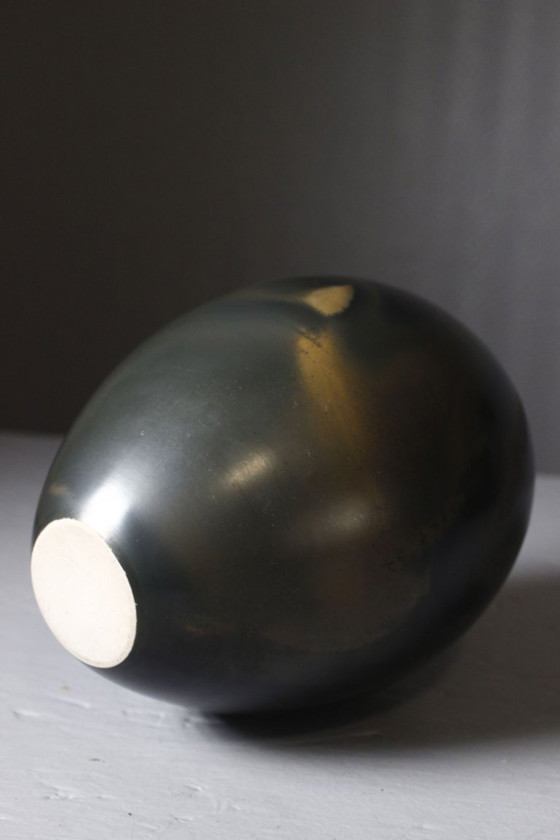 Image 1 of Yves Gaget in Biol – Soliflore-Vase aus geräuchertem Terra Sigillata, 1980er Jahre