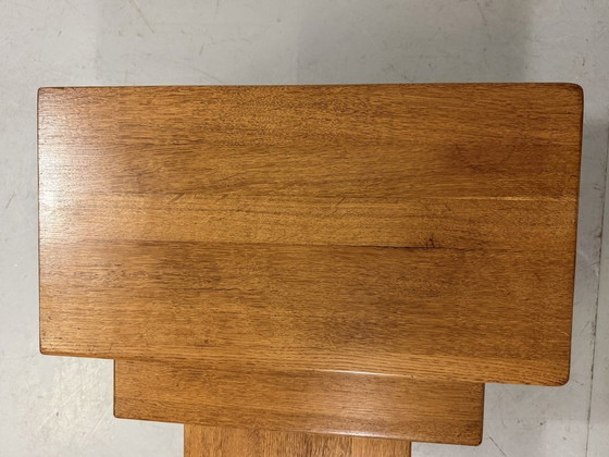 Image 1 of Tavolini impilabili in rovere biondo rustico brutalista mimiset