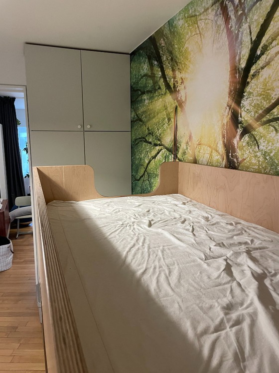 Lit superposé design unique en contreplaqué de bouleau, design propre, Lits 1 personne, Bois, Beige (photo 11 sur 11)