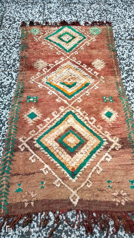 Image 1 of Hand-knotted Berber wool rug 161x84cm