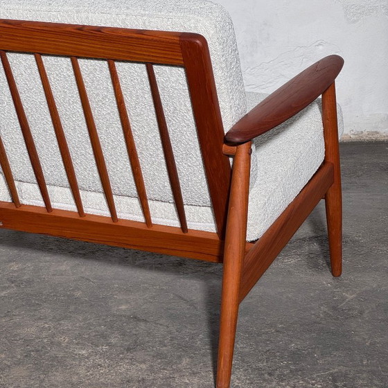 John Bone Teakhouten loungeset met twee fauteuils, volledig gerenoveerd. – 3-5 zitsbanken, Textile (photo 18 of 21)