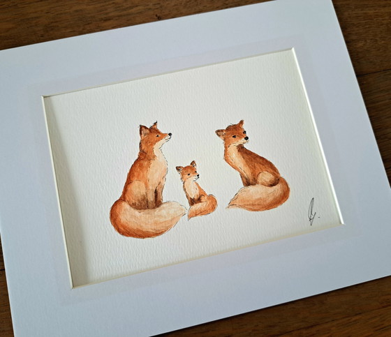 Original Fox Watercolor Painting | Including Frame – Paintings & Drawings, Paper (photo 3 of 6)