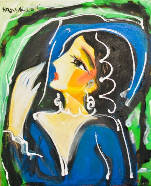 HRASARKOS - Rising actress - Framed artist's canvas under glass