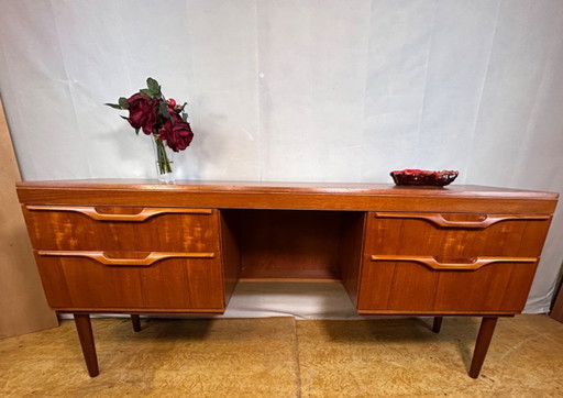 Bureau rétro vintage en teck du milieu du siècle par Stonehill (1960) Design intemporel – Rangement élégant – Artisanat britanni