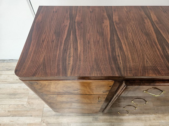 Image 1 of 1940s Art Decò sideboard in walnut and blond walnut