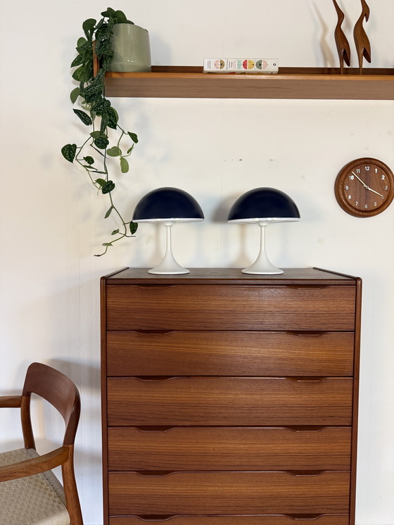 Image 1 of Set di 2 lampade da tavolo vintage a forma di fungo anni '80