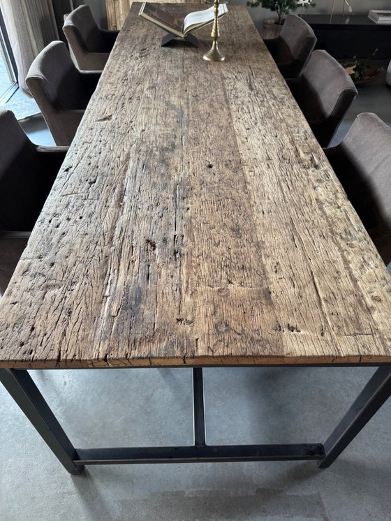 Image 1 of ¡Mesa de comedor grande de roble hecha a mano, rústica y robusta, de 320 cm!