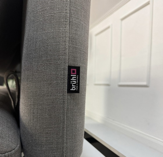 Image 1 of Brühl Roro medium sofa fabric gray sofa bed corner sofa + stool