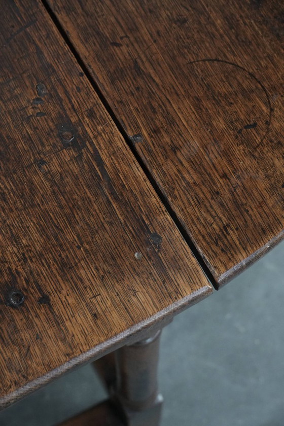 Image 1 of Antico tavolo da pranzo/tavolo a ribalta/tavolo da pranzo in quercia inglese del XVIII secolo