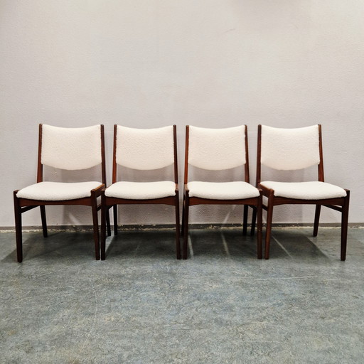 Set of 4 vintage Danish chairs newly upholstered