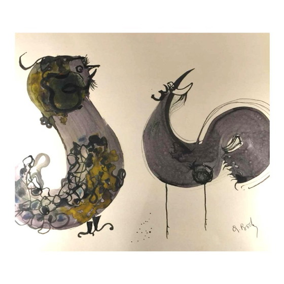 Anne Body, Il Grande Combattimento, Tecnica Mista su Carta, 1965 – Dipinti e disegni, Paper (photo 15 of 15)