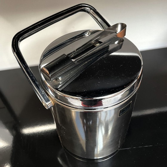 Image 1 of Elephant Vintage 1970s Japan Stainless Steel Ice Bucket with Tongs