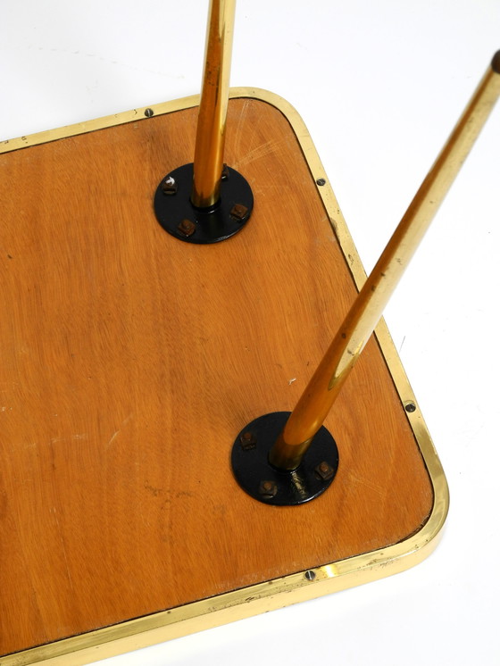 Image 1 of Beautiful Mid-Century Modern Brass Side Table With Mosaic Surface by Münchener Zierspiegel