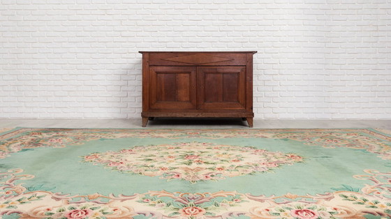 Image 1 of Large French Aubusson Wool Rug with Floral Medallion, 248 x 360 cm