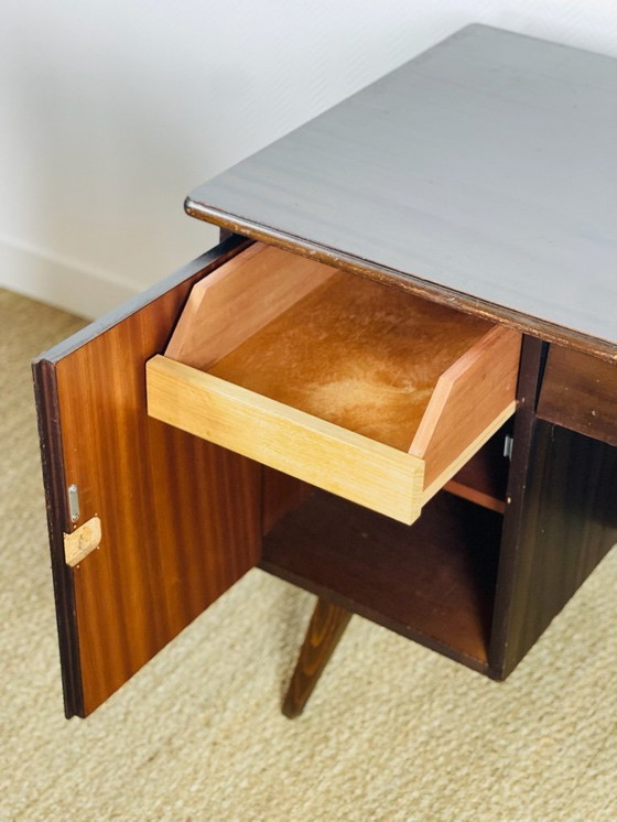 Image 1 of Vintage modernist mahogany desk by Bähre Mignon Möbel, 1960