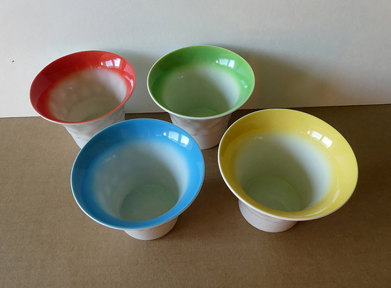 Image 1 of 4 colored porcelain tea light holders, Rosenthal, Germany 2000s