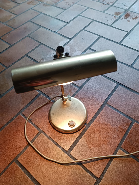 Image 1 of Lampada da pianoforte, luce da pianoforte, lampada da tavolo, ottone, anni '70, Holtkötter ottone