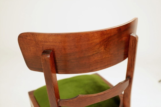 Image 1 of Silla antigua de madera de roble, estilo academia oscura, verde, madre, 1930