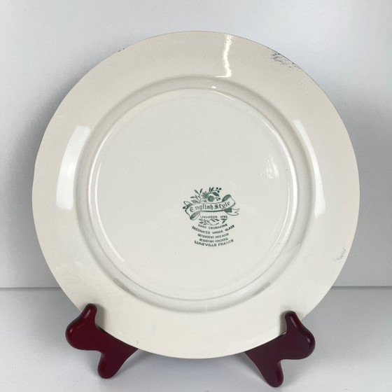 Image 1 of Ensemble de 6 assiettes plates bleues de style anglais, Lunéville