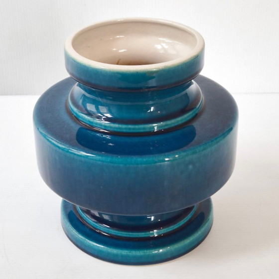 Image 1 of Vintage German vase from 1960 in blue ceramic by Cari Zalloni for Steuler 60s