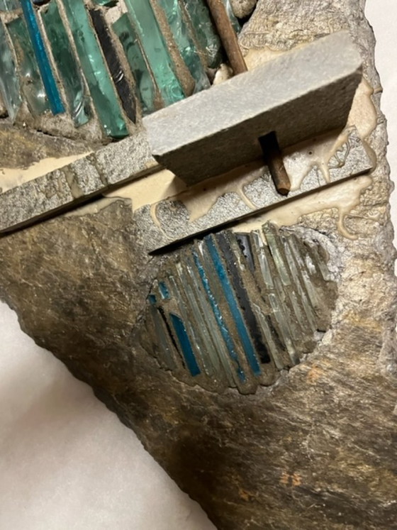 Exclusieve Monumentale Ruitvormige Wandsculptuur & Lamp – Pia Manu (Jaren '70) – 120 cm – Beeldhouwkunst (photo 17 of 19)