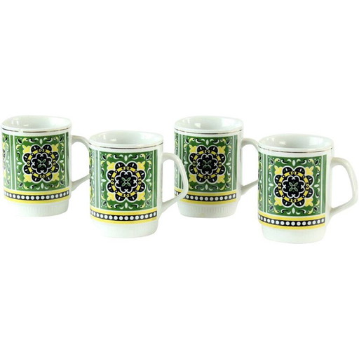 Set of 4 vintage porcelain cups, Czechoslovakia 1960