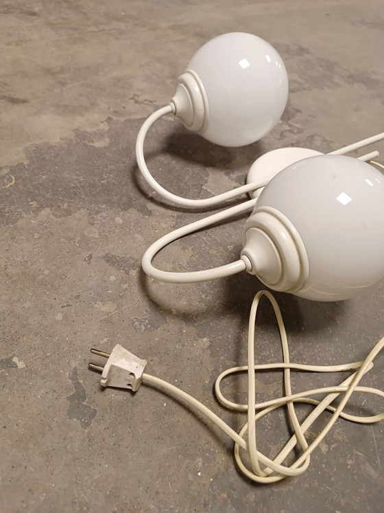 Vintage 2 glazen bollen wandlamp – Wandlampen, Metaal (photo 5 of 14)