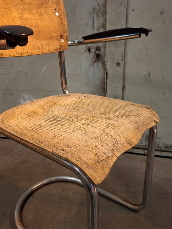 Image 1 of Sedia vintage con struttura tubolare De Wit modello 1012 anni '50