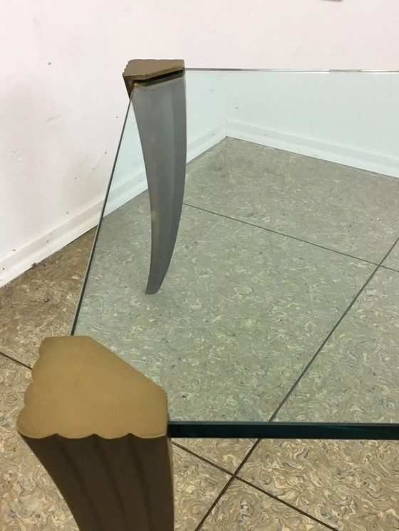 Image 1 of 60's 70's Brutalist Bronze Coffee Table by Peter Ghyczy Space Age Design