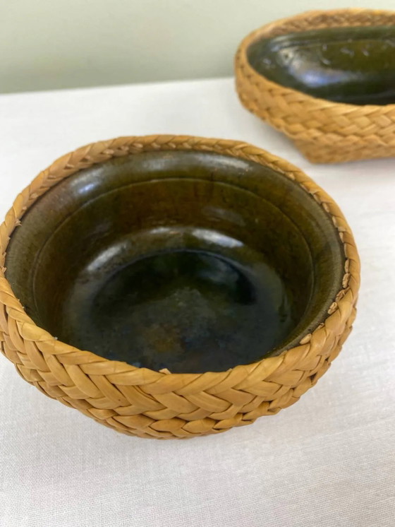 Vintage ethnic service – Crockery, Wicker, Ceramic (photo 10 of 21)