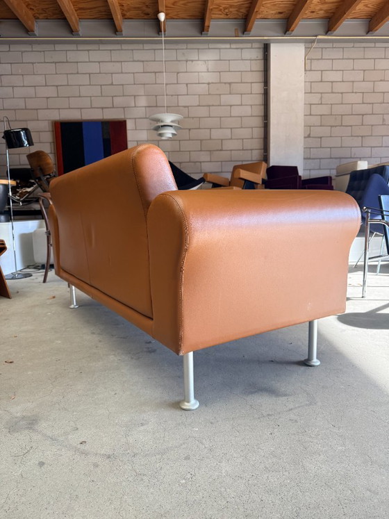 Vitra Morrison 2-Sitzer, Jasper Morrison, 2 Sitzer Sofas, Leder, Metall, Braun, Modern (Foto 10 von 14)
