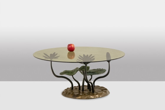 Image 1 of Tavolino "Ninfea" in bronzo con due patine. Anni '70.