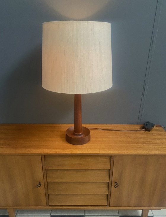 Image 1 of Uno & Östen Kristiansson Teak tablellamp for Luxus Denmark 1970s